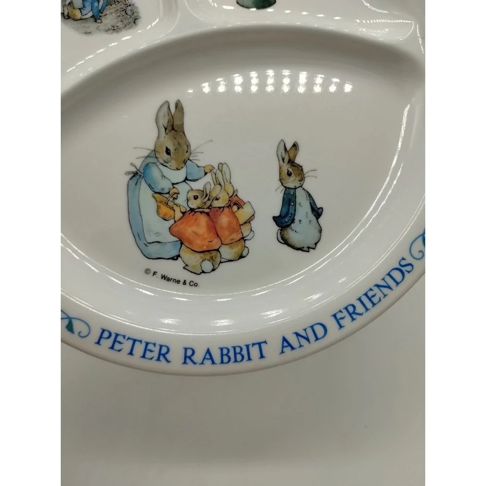 Vintage Eden Melamine Peter Rabbit And Friends Divided Plate & Bowl Child's